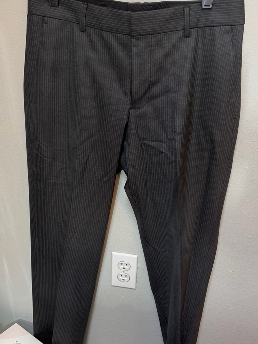 Men's Charcoal Pinstripe Dress Pants